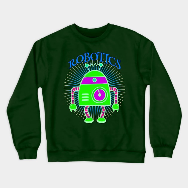 Robotics Green Robot Crewneck Sweatshirt by letnothingstopyou